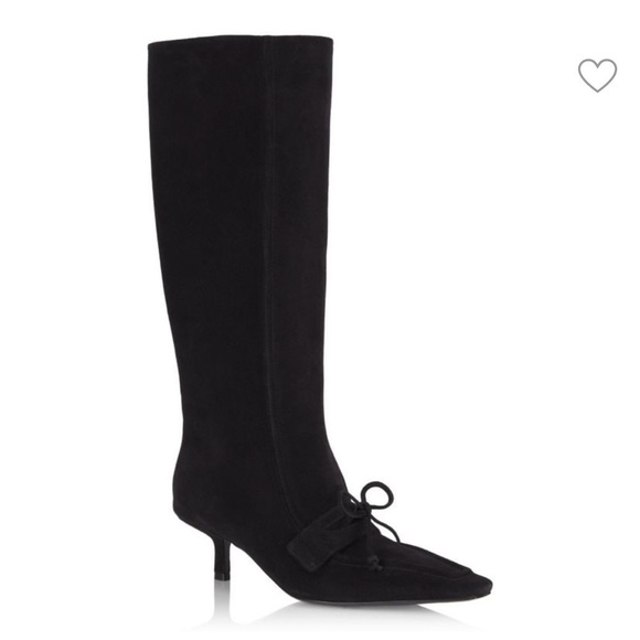 Burberry Shoes - New Burberry Storm Black Suede Knee High Boots Size 36.5